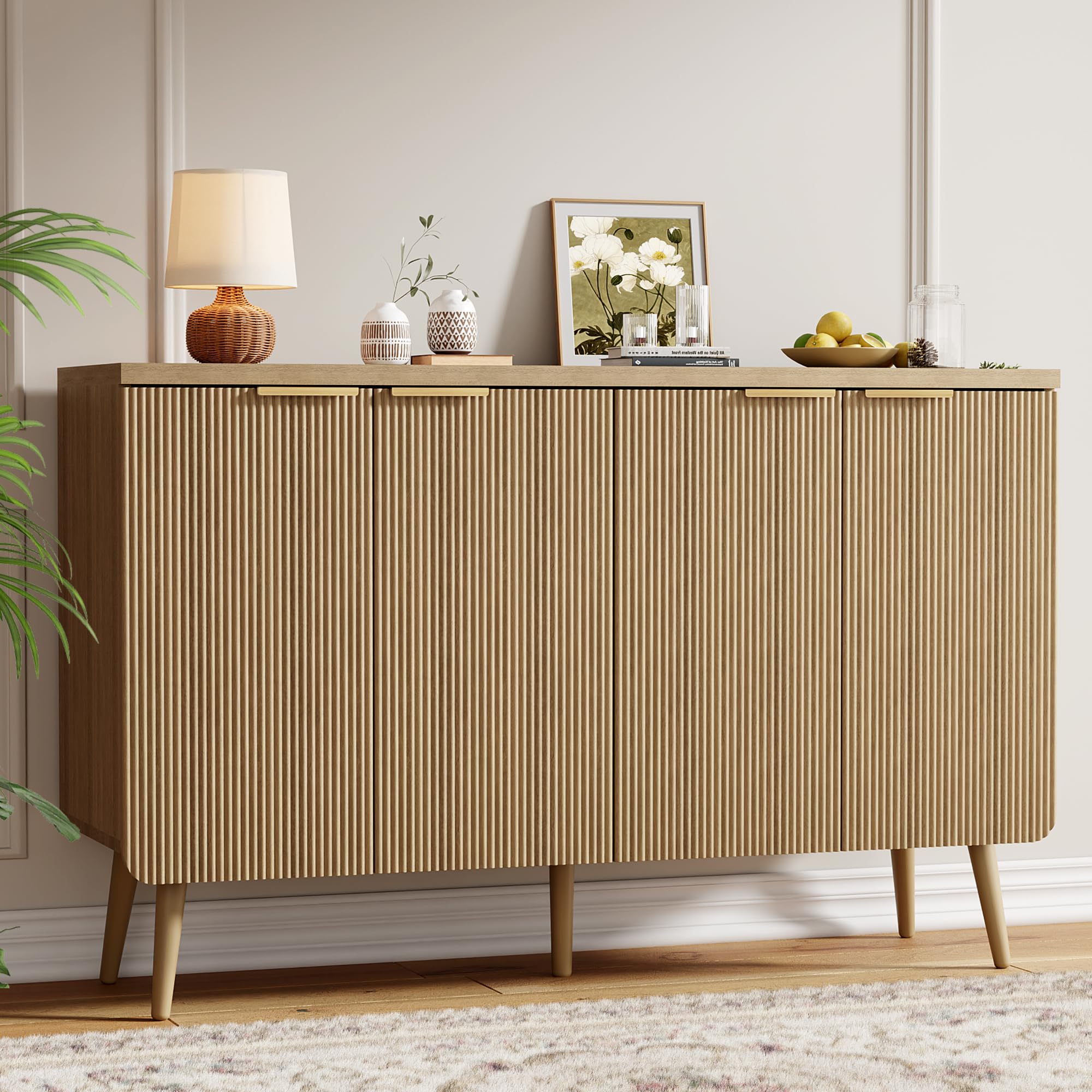 Amazon.com - Sideboard Buffet Cabinet with Storage, 4 Doors Wood